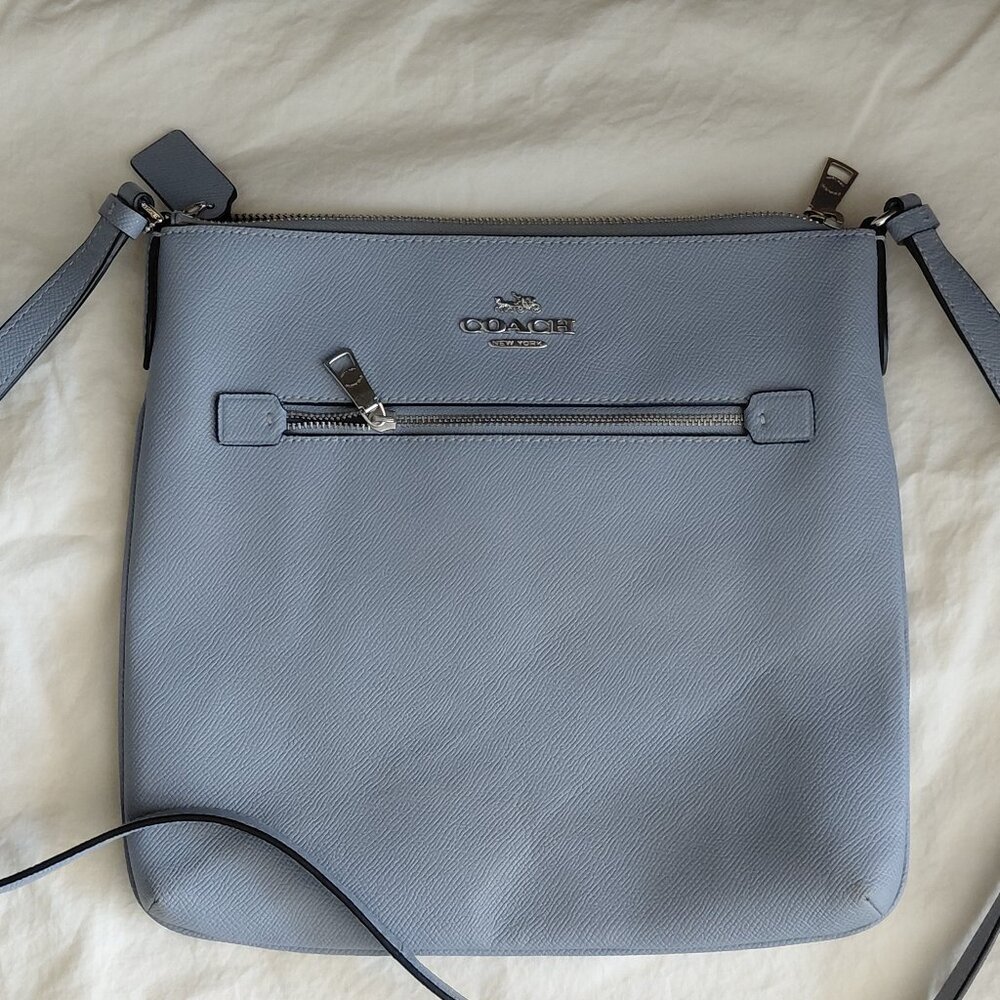 Coach Blue Leather Rowan File Crossbody Bag - Picture 3 of 6